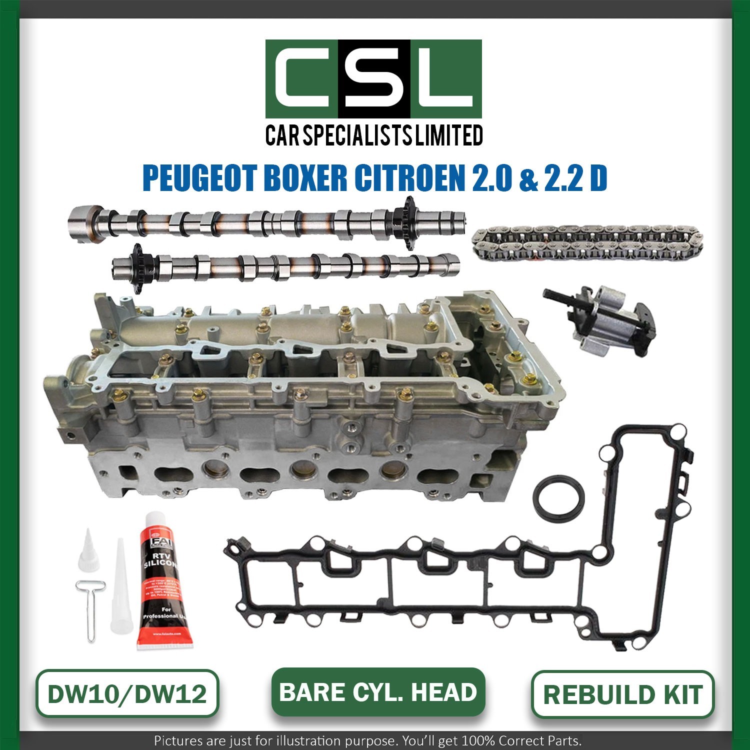 CYLINDER HEAD CITROEN PEUGEOT BOXER JUMPY 2.0 2.2 D EURO-6 DW10FUD DW12 REBUILD