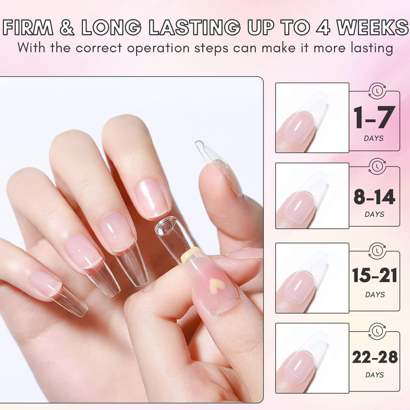 Solid Nail Glue Gel,15g Super Strong Nail Glue for Press On Nails,UV Gel Nail Gl