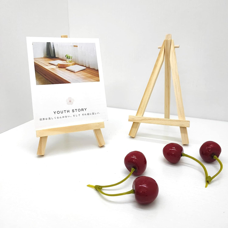 4pcs Mini Pine Wood Easels Desk Display Small Easel Triangle Frame Wedding Table