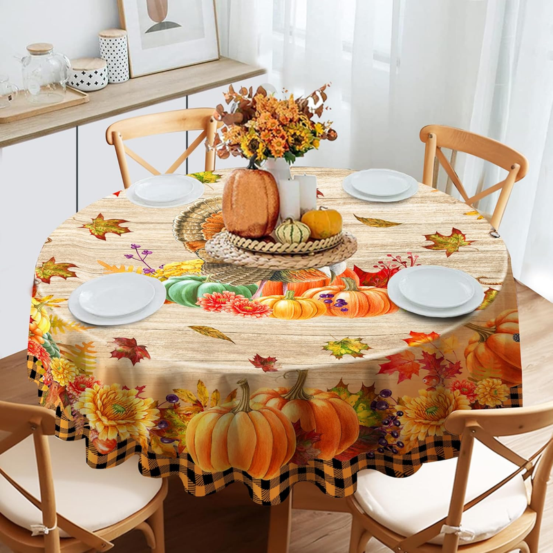 Thanksgiving Round Tablecloth 70
