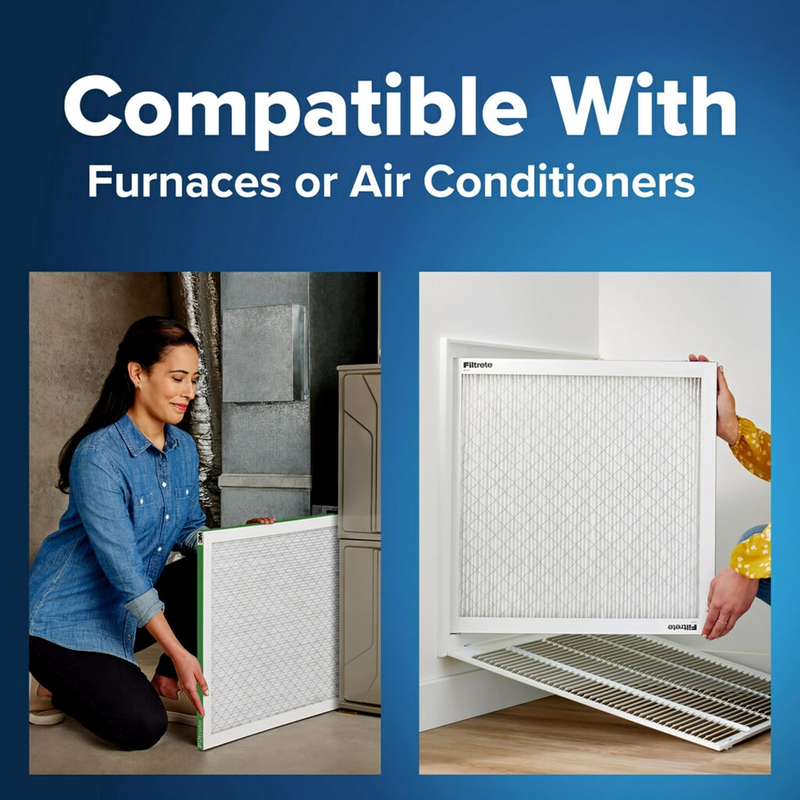 16x25x1 AC Furnace Air Filter, MPR 700, MERV 8, Tough on Pollen, Easy on Airflow