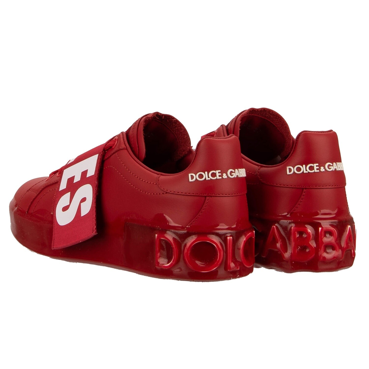 Pre-owned Dolce & Gabbana D&g Rules Logo Heart Lace Sneaker Portofino White Red 09406