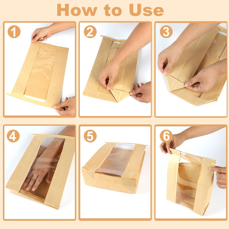 60 Pcs Paper Bread Bags for Homemade Bread Gift Giving, Sourdough Bread Bags wit