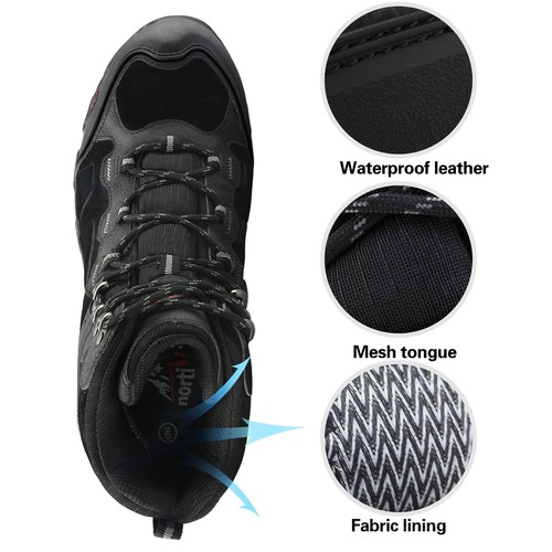 NORTIV 8 Men's Hiking Boots Waterproof Non-slip Trekking Traveling Shoes * Wide