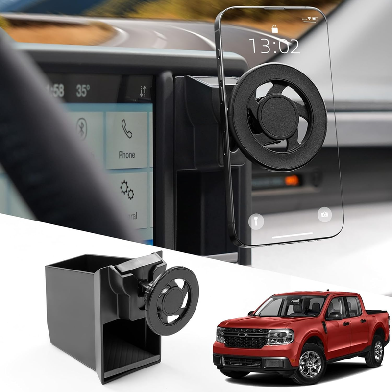 Magnetic Phone Holder Cubby Insert for Ford Maverick 2022-2024 Accessories, Dash