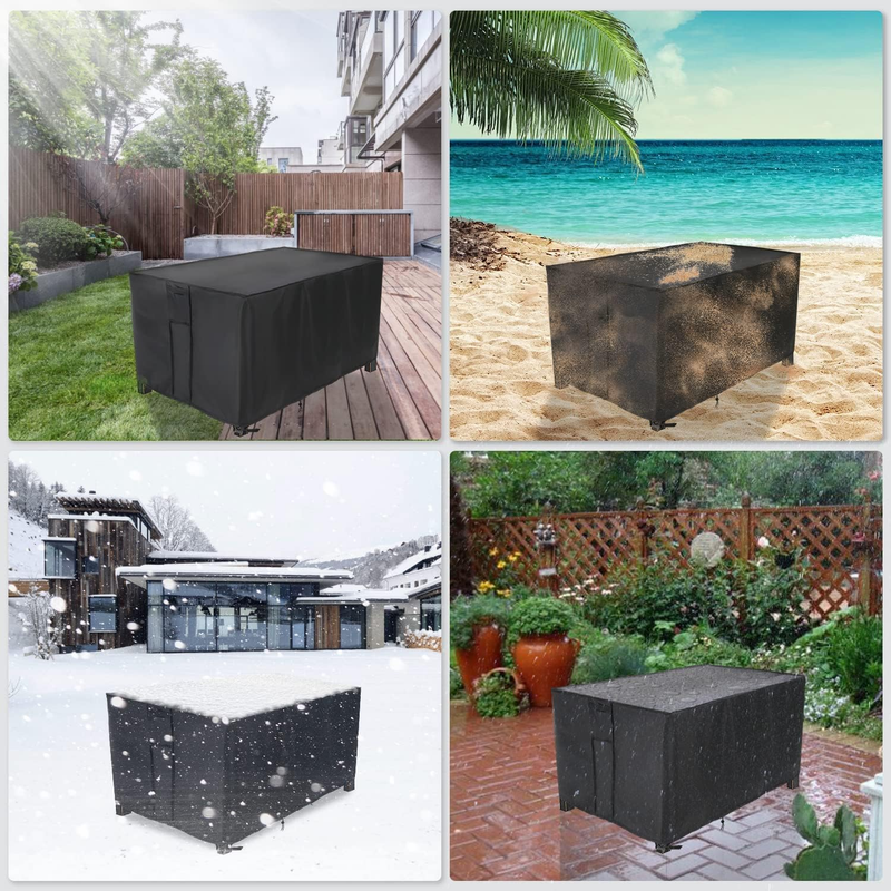 Patio Fire Pit Table Cover Rectangular, 44Inch Firepit Cover Outdoor Waterproof
