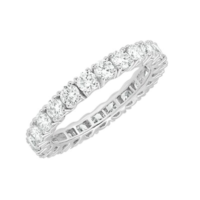 Solid 10K White Gold 2Ct IGI Lab Grown Diamond Full Eternity Wedding Band Ring