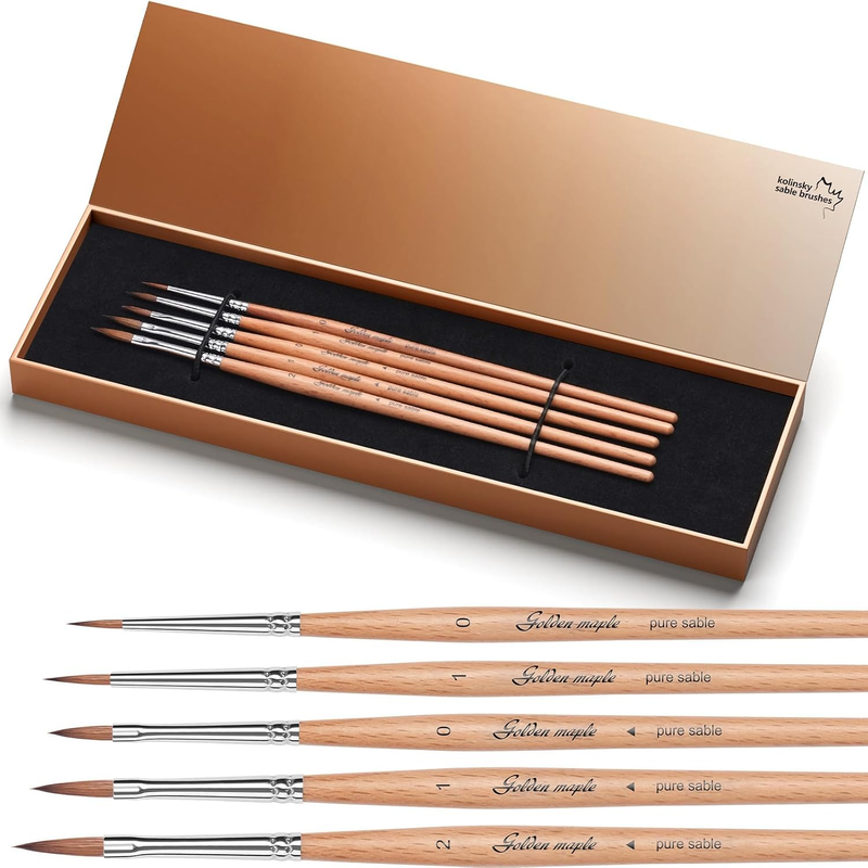 Kolinsky Sable Miniature 5PCS Professional Ultra Fine Detail Paint Brushes for M