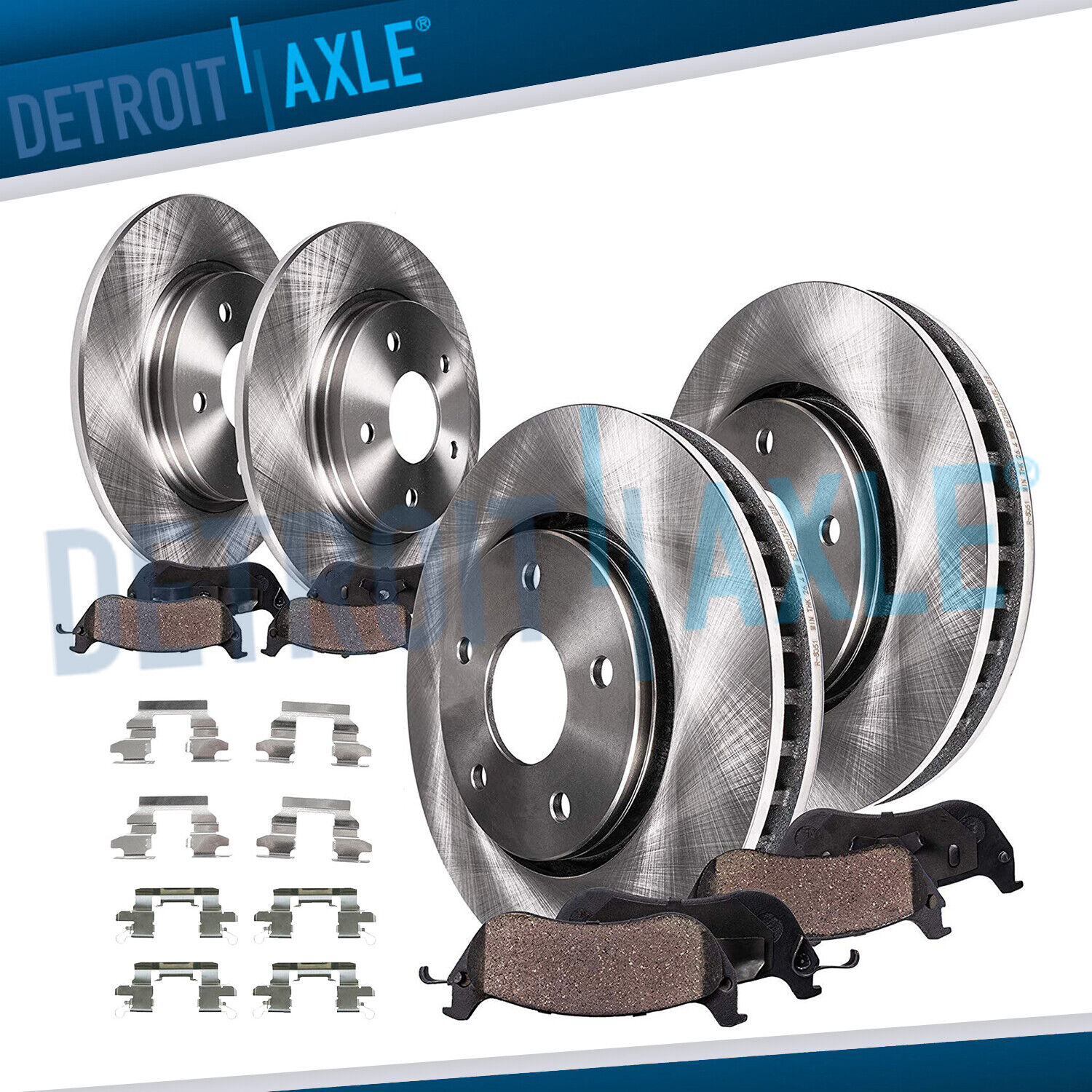 Front & Rear Disc Rotors + Brake Pads for 2014 2015 2016 201