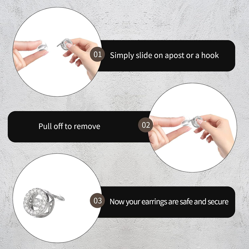 12 Styles -600 Pcs Earring Backs for Earring Making kit, Clear Plastic Earrings