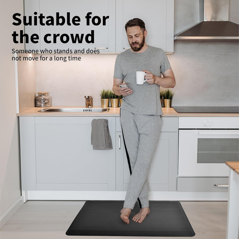 Industrial Anti-Fatigue Floor Mat (28"x17.3", Black)