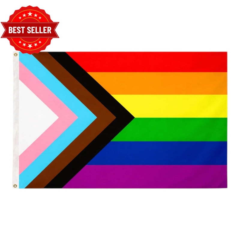 Rainbow Progress Pride Flag LGBTQI+ Inclusive 90 X 150 Cm Indoor Outdoor Home Ga