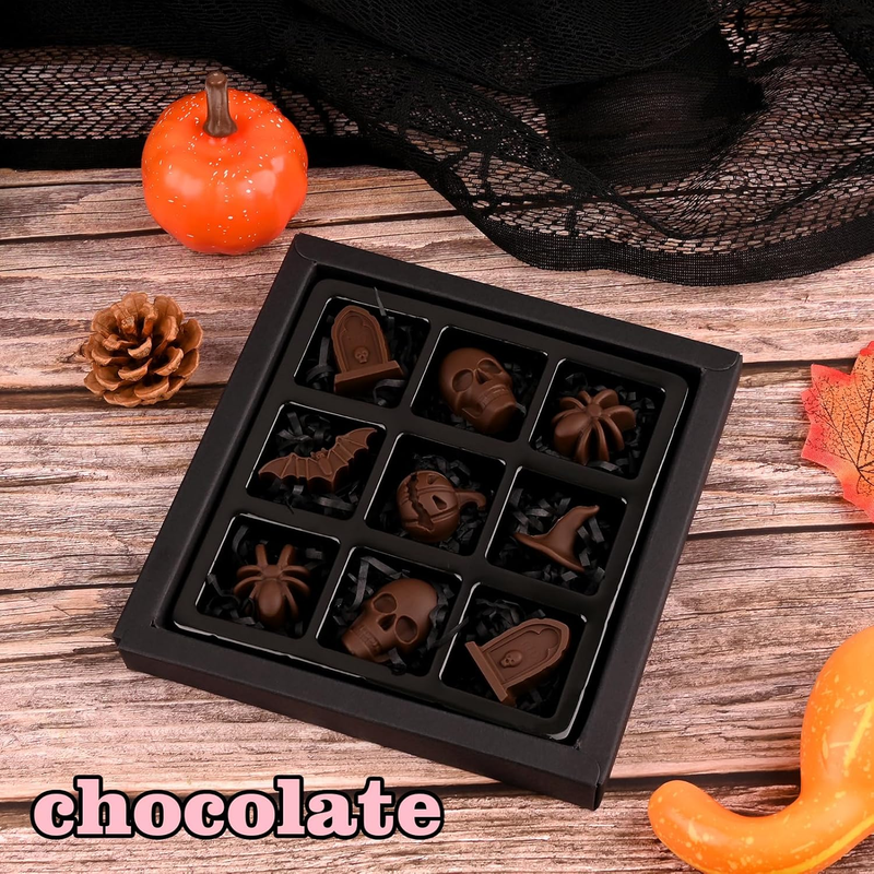 Halloween Chocolate Silicone Mold, 4 Packs Candy Gummy Molds of 18 Cavity with S