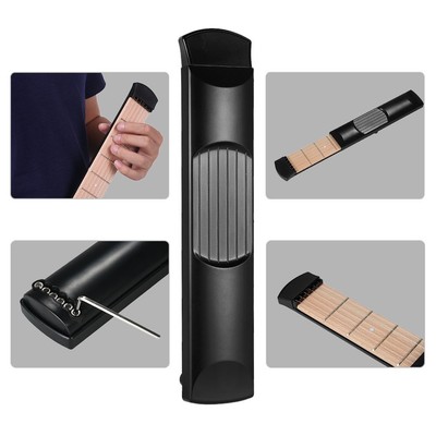 Portable Pocket Guitar Practice Tool Gadget Guitar Chord Trainer 6 Fret Black...