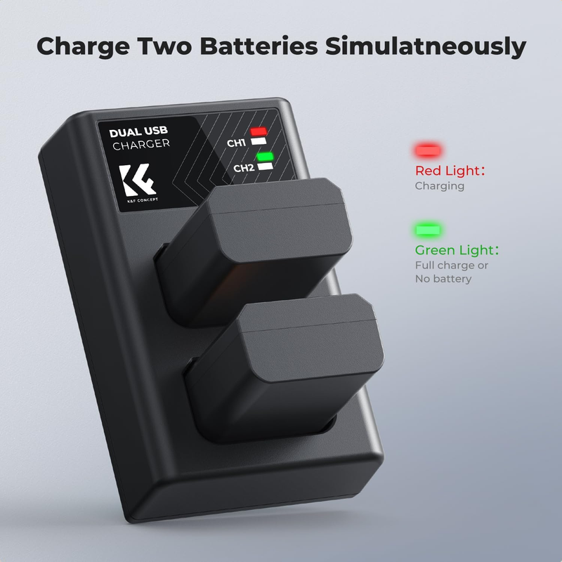 NP-FW50 Battery and Dual Battery Charger for Sony ZV-E10 Batteries Compatible wi