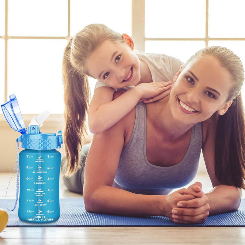 Kids Water Bottle for School, 12 Oz (Straw Lid) Bpa-Free Reusable Leak-Proof Dur