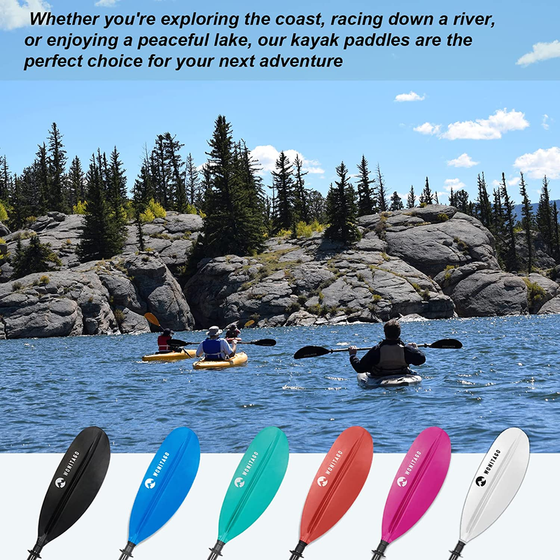 Kayak Paddle Premium Carbon Fiber Paddle with Reinforced PP + Fiberglass Blade,