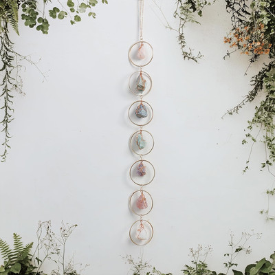Natural Raw Crystal Gemstones Healing Chakra Wall Hanging Ornament Home Decor