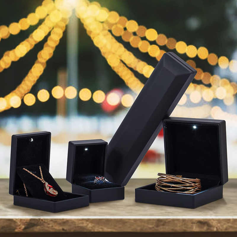 Long Velvet Necklace Chain Gift Box, Bracelet Storage Case for Proposal Engageme