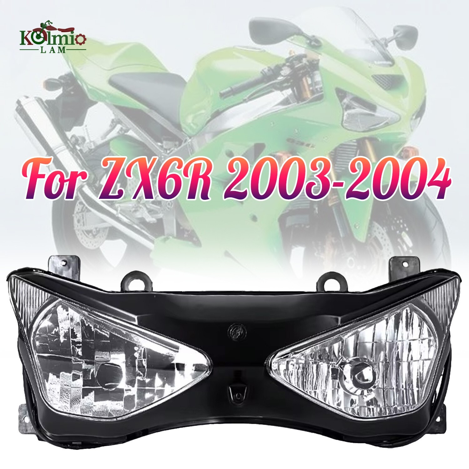 Fit for KAWASAKI NINJA ZX6R ZX636 2003-2004 Headlight