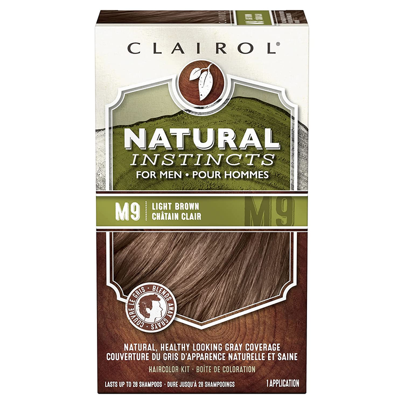 Clairol Natural Instincts Demi-Permanent Hair Dye Men M9 Light Brown Hair Color