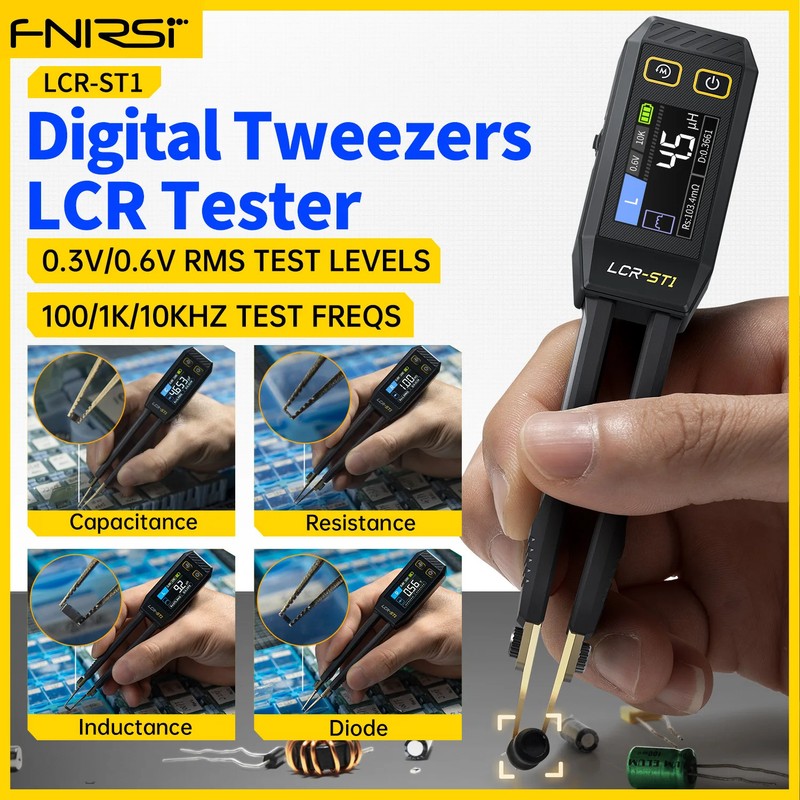 LCR-ST1 Smart Tweezer LCR SMD ESR Tester Resistance Capacitance Inductance Conti