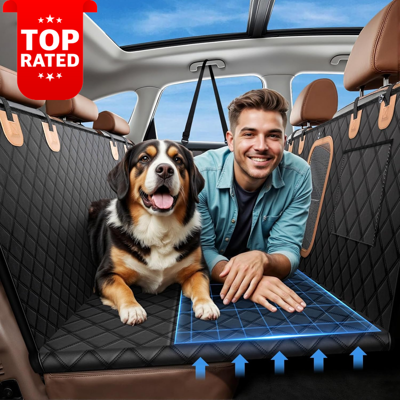 Heavy-Duty Waterproof Dog Car Seat Cover SUV Hammock Non-Slip Scratch-Proof 600D