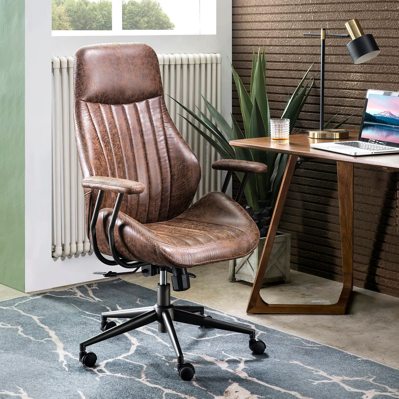 Ergonomic Office Chair,Modern Computer Desk Chair,high Back Suede Fabric Desk Ch