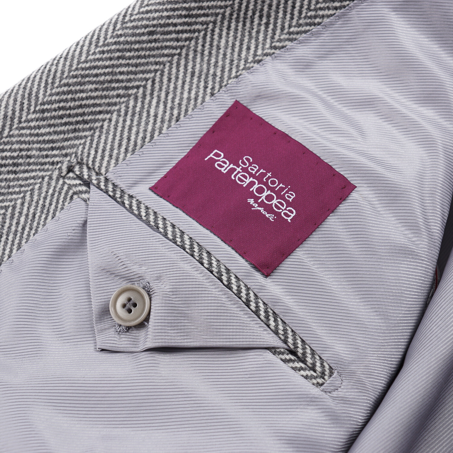 Pre-owned Sartoria Partenopea Slim-fit Gray Soft Herringbone Wool Sport Coat 40r (eu 50)