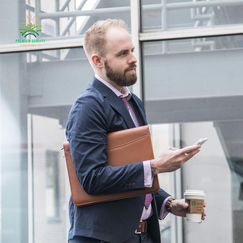 Padfolio Business Leather Portfolio Zippered Notebook Binder Office Organizer 10