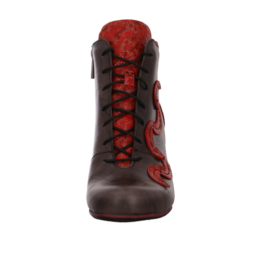 SIMEN SIMEN DAMEN STIEFELETTEN 3132A-9HA/9I0/195 BRAUN/ROT SCHWARZ 916078