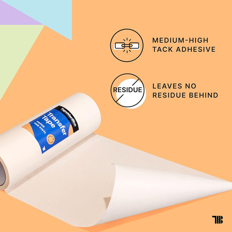 12" x 100' Roll of Paper Transfer Tape for Vinyl - Made in America, Premium-Grad