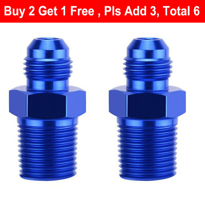 4AN Male Flare to 1/8'' NPT Pipe Fitting Adapter Aluminum Straight Black 2PCS