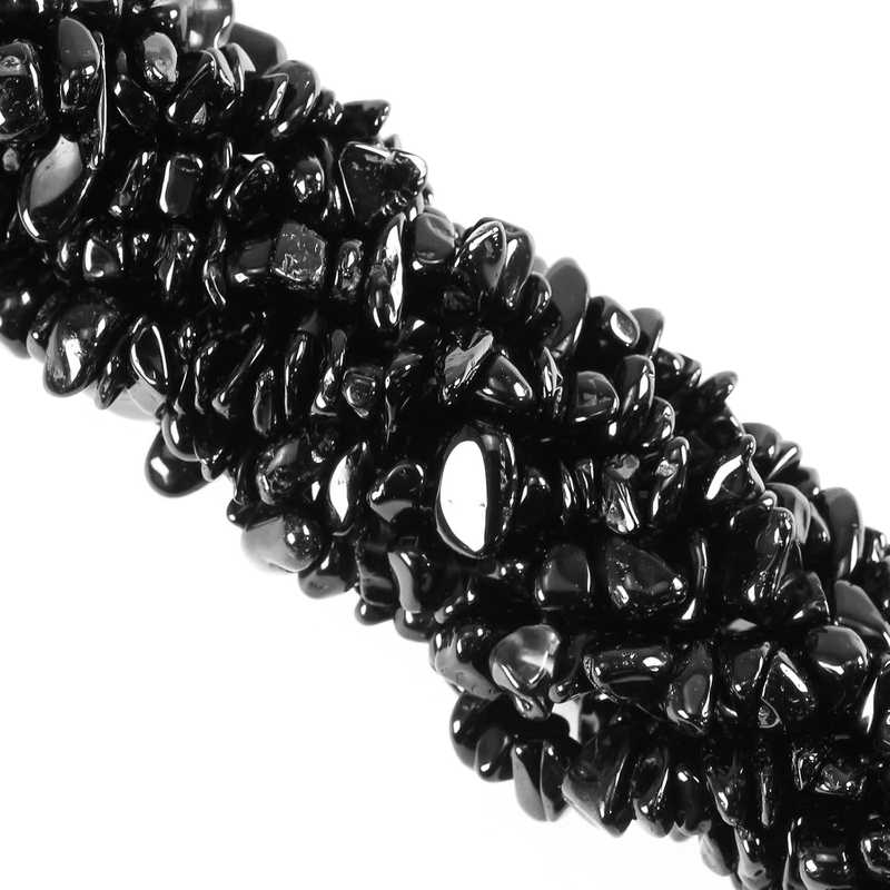 260Pcs Natural Black Tourmaline Crystal Beads Chips 5Mm to 8Mm Irregular Gemston