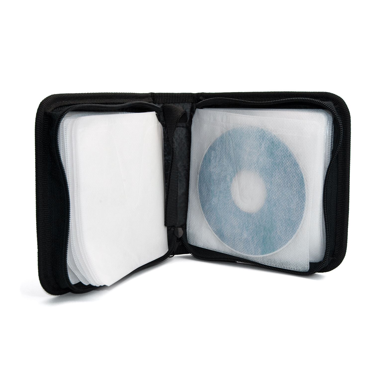 CD Tasche Wallet Case für 40 DVD Blu Ray Discs schwarz Kunstleder mit