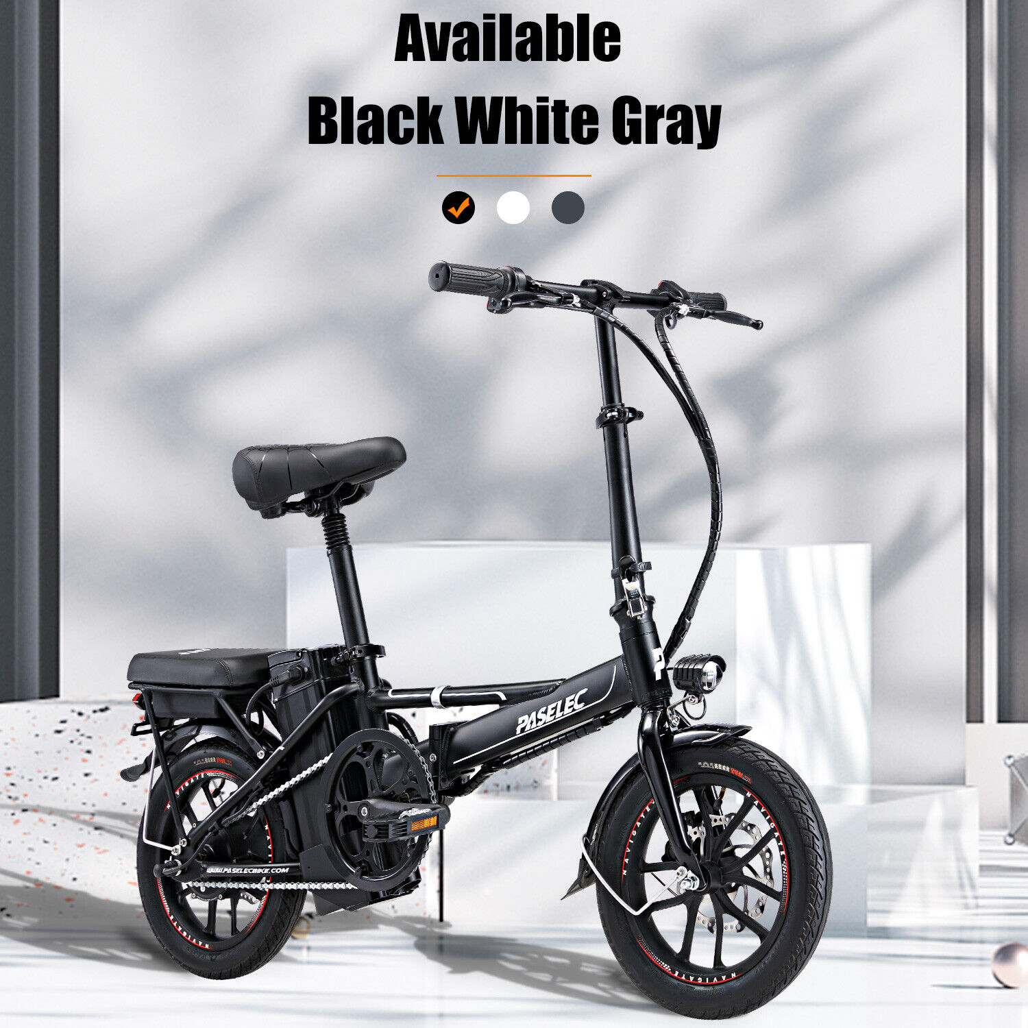 Electric Bicycle for Sale: Paselec Electric Bike for Adults 14inch Commuter City ebike 350W Folding Bicycle in Azusa, California