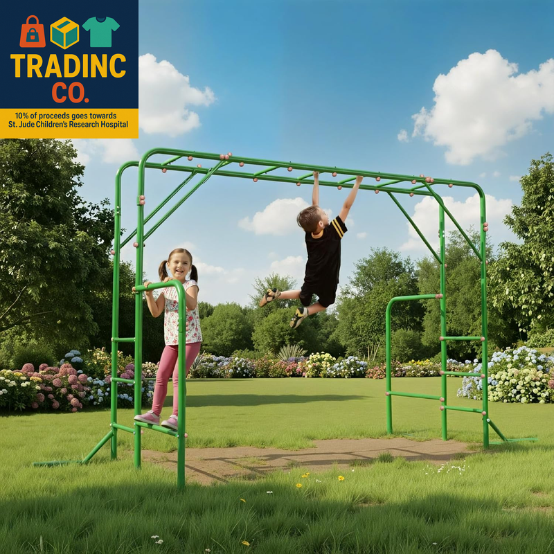 Outdoor Monkey Bars for Kids, Steel Monkey Bar for Backyard, with