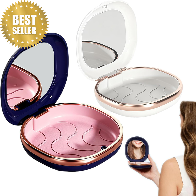 2 Pcs Retainer Case with Mirror – Slim Denture Box with Snap or Magnetic Closure