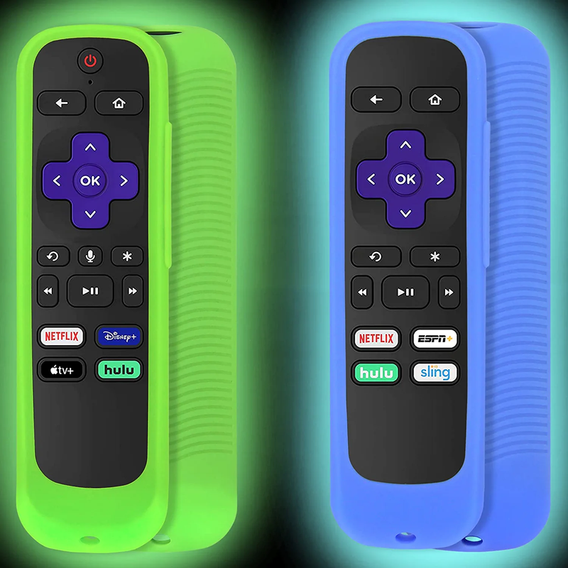 Cover (glow In The Dark) Compatible Roku Tv Green & Blue