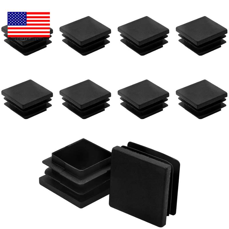 12 Pack 1-1/2 Inch Square Plastic Plug, Insert Tubing End Cap for Square Tubing 