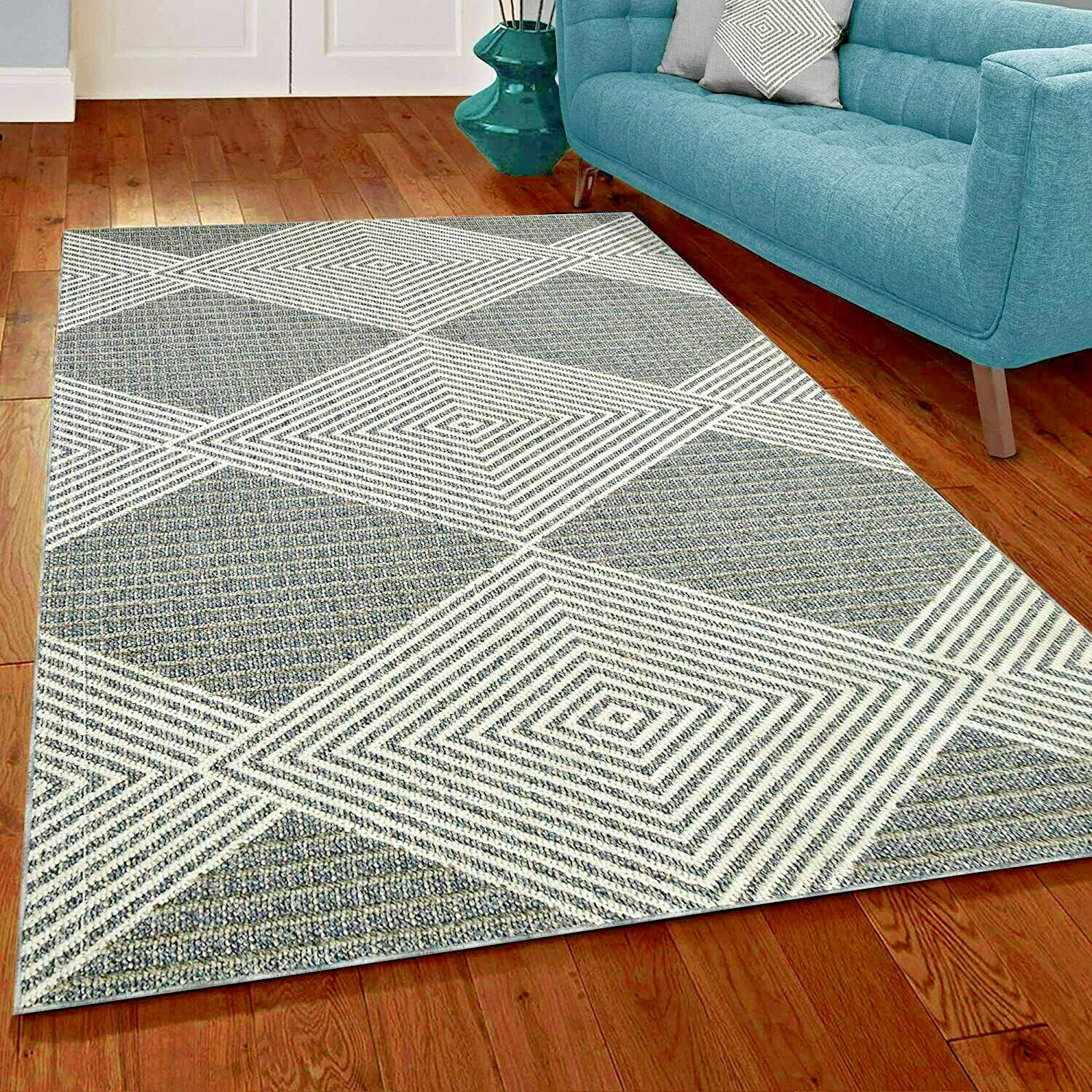 RUGS AREA RUGS 8x10 RUG CARPET MODERN LIVING ROOM LARGE BEDROOM GRAY