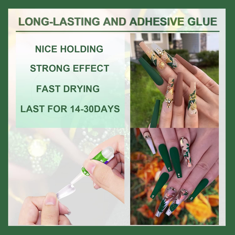 Nail Glue, Super Strong Nail Glue for Press on Nails, 12PCS Professional Long La