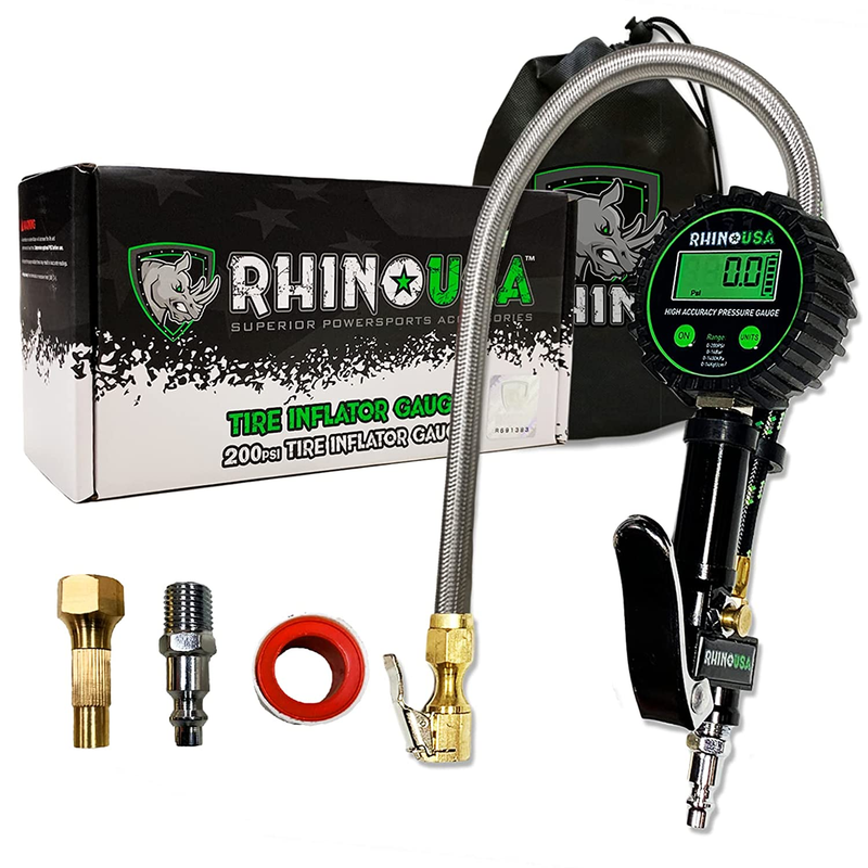 Digital Tire Inflator with Pressure Gauge (0-200 PSI) - ANSI B40.7 Accurate
