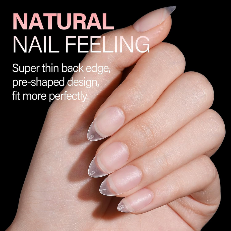Nail Tips Short Almond Gel Tips 450PCS Pre-shaped Matte Full Cover Press On Nail