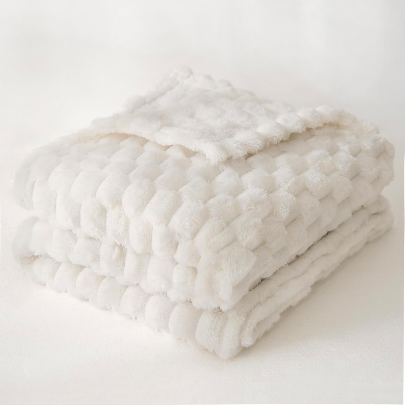 For Baby 3d Jacquard Soft Warm Plush Bed Bla