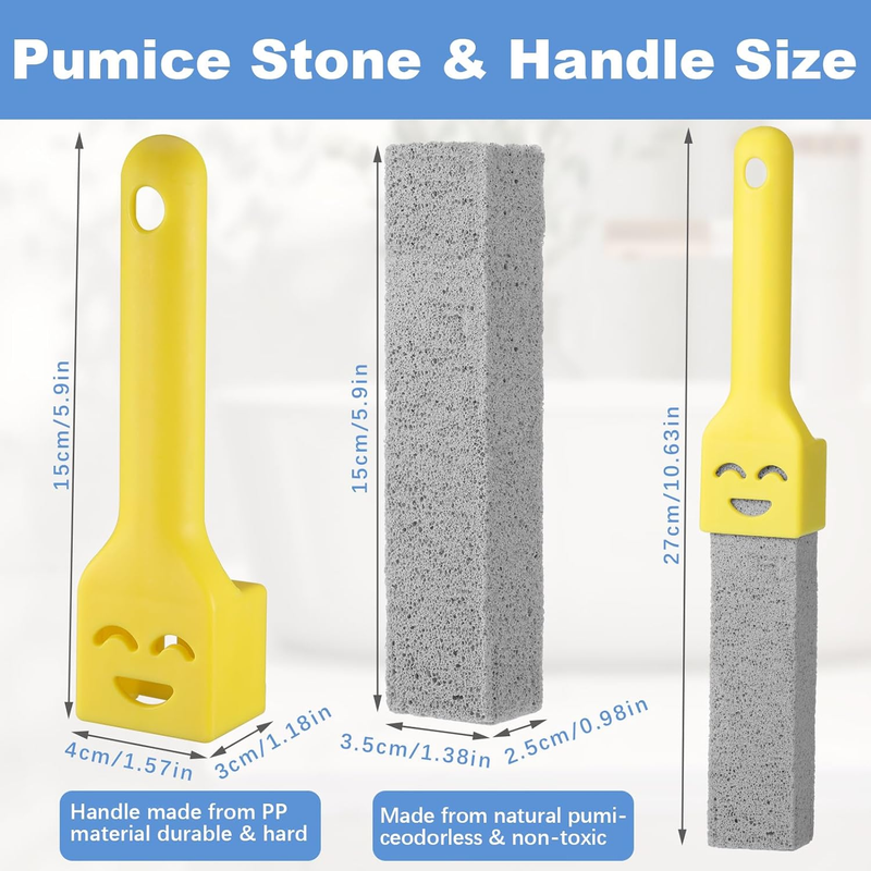 6Pc Pumice Stone for Toilet, Toilet Pumice Cleaning Stone with 2 Handle, Replace