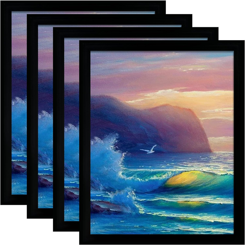 18X24 Frame, Wall Gallery Poster Picture Frame, Black, Pack of 4