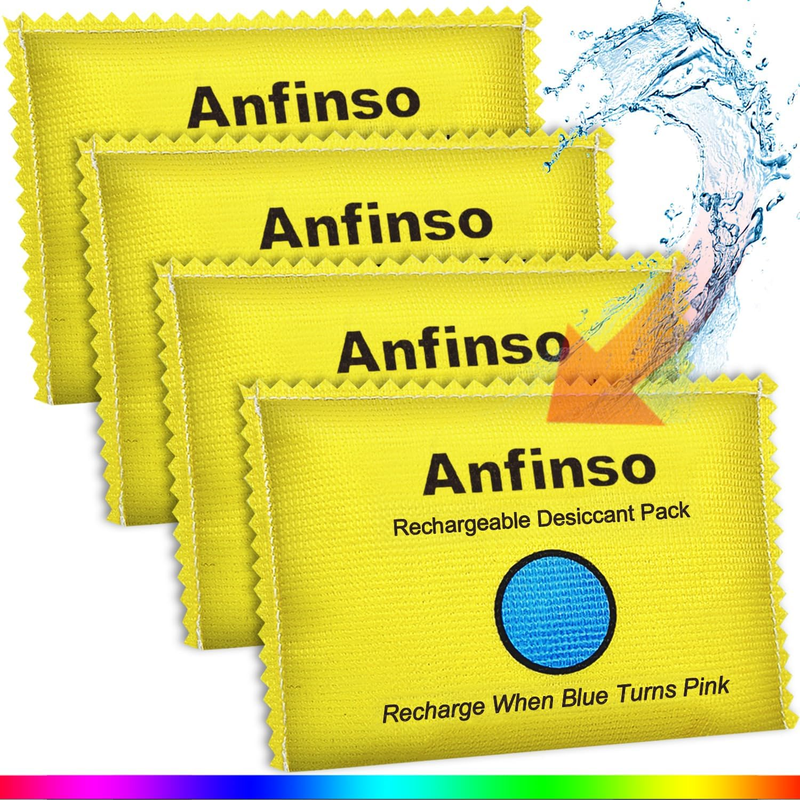 Reusable Moisture Absorbers 4 Pack, Color Indicating, Closet & Car Dehumidifier