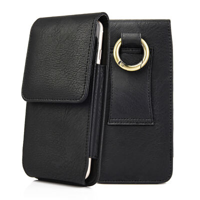 For Cell Phone Vertical Leather Carrying Pouch Holster Belt Loop Case Cover