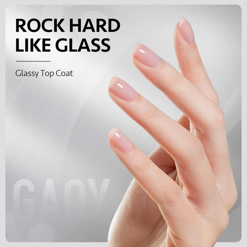 Gel Top Coat, Builder Gel and Base Coat Set, 3 Pcs 16ml Clear Glossy No Wipe Com